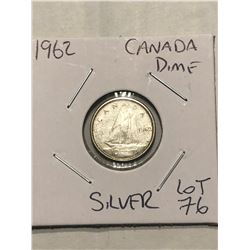 1962 Canada Silver Dime Nice Early Canadian Coin