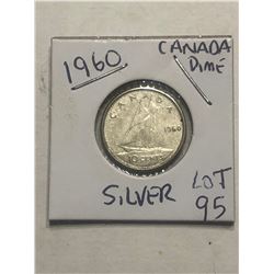 1960 Silver Canadian Dime Nice Early Coin