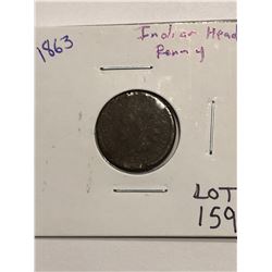 1863 Early Civil War Era Indian Head Penny