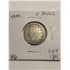 Image 1 : 1900 Liberty Head V Nickel Very Good Grade Nice Early US Coin