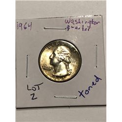1964 Silver Washington Quarter Beautiful Toning