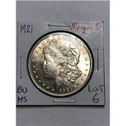 1921 P Morgan Silver Dollar Brilliant Uncurculated High Grade