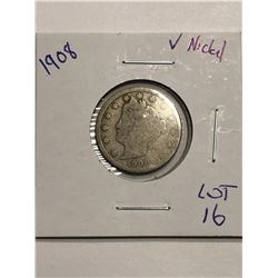 1908 Liberty Head V Nickel Nice Early US Coin