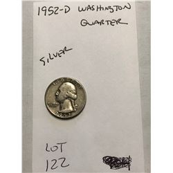 1952 D Denver Silver Washington Quarter