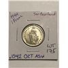 Beautiful 1944 Silver Switzerland 1 Franc .1342oz ASW