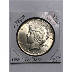 1925 P Silver Peace Dollar MS+ High Grade Nice Early US Coin