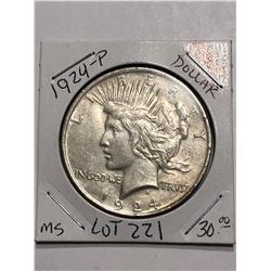 Key Date 1924 P Silver Peace Dollar MS High Grade Nice Early US Coin