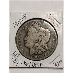 Rare Key Date 1902 P Silver Morgan Dollar Nice Early US Coin