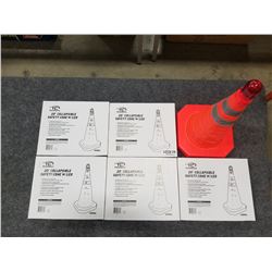 FIVE SAFETY CONES