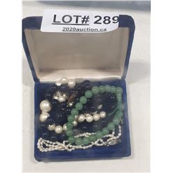 PEARLS AND GLASS BEADED JEWLERY