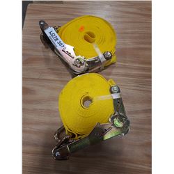 PAIR OF NEW RATCHETING LOAD STRAPS