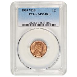 1909 VDB Lincoln Cent PCGS MS64RB