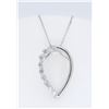 Image 1 : 18KT White Gold 0.33ctw Diamond Pendant with Chain