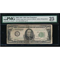 1934 $500 San Francisco Federal Reserve Note PMG 25