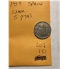 Image 1 : 1957 Spanish Silver 5 Ptas Coin