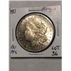 Image 1 : MS High Grade 1921 P Morgan Silver Dollar Brilliant Uncirculated