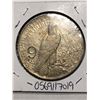 Image 1 : Unique 1927 D Peace Silver Dollar with Stamp 9 on Reverse Nice Early US Coin