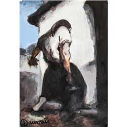 Honore Daumier French Modernist Gouache on Paper