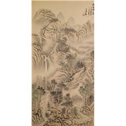 Dashi Chinese Watercolor Landscape Scroll