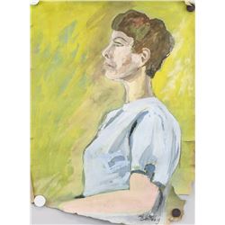 John Bellany 1942-2013 Scottish Gouache Portrait