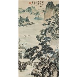 Cui Lan b.1979 Chinese Watercolor Paper Scroll