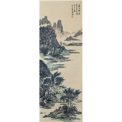 Huang Binhong 1865-1955 Chinese Watercolor Scroll