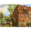 Image 3 : Oil on Canvas Watermill House Landscape Dated 39