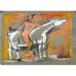 Italian Modern Gouache Marino Marini 1901-1980