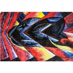 Luigi Russolo Italian Futurist Gouache on Paper