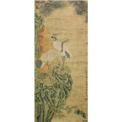 Qu Zhaolin 1866-1937 Chinese Watercolor Scroll