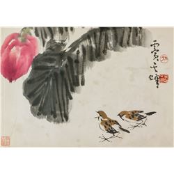 Sun Qifeng b.1920 Chinese Watercolor Paper Roll