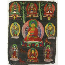 Tibetan Tangka Painting on Canvas