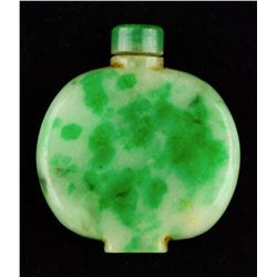 Chinese Apple Green Jadeite Carved Snuff Bottle