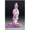 Image 2 : Chinese Carved Rose Quartz Figure of Guanyin