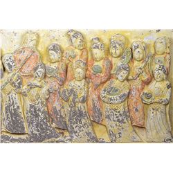 Chinese Tang Dynasty Stone Carved Maids Mural