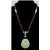 Image 1 : Chinese Green Jade and Multi-Gem Necklace