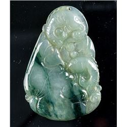 Emerald Green Jadeite Carved Pendant