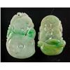 Image 2 : 2 Assorted Burma Green Jadeite Carved Pendants