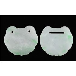 Pair of Chinese Carved Jadeite Pendant