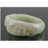 Image 2 : Burma Fine White Jadeite Carved Flower Bangle