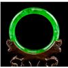 Image 4 : Burma Green Jadeite Carved Bangle