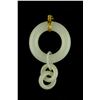 Image 2 : Very Fine Hetian Jade Three Ring Pendant