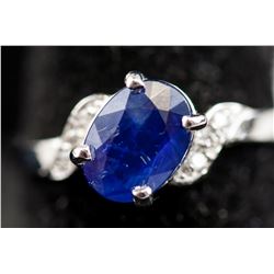 2 Ct Sapphire 10K White Gold Ring CRV $2200