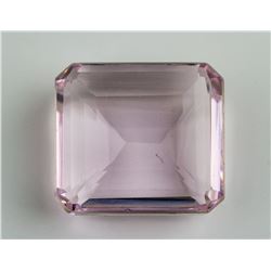 111.5 Ct Pink Emerald Cut Amethyst Certificate