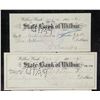 Image 2 : 1914 US State Bank of Wilbur Cancelled Cheques 3PC