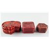 Image 1 : 3 Assorted Chinese Red Lacquer Wood Boxes