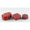 Image 2 : 3 Assorted Chinese Red Lacquer Wood Boxes