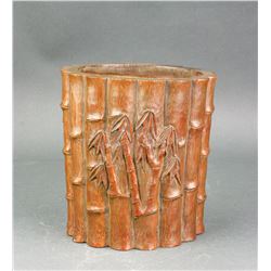 Chinese Bamboo Carved Brush Pot