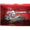Image 2 : Red Metal Toolbox with Assorted size Crescent Wrenches