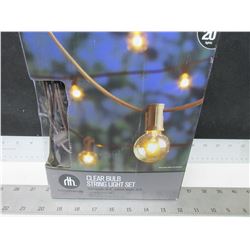Clear Bulb Patio Light set / 20ft /20 lights / Tested working